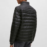 Hugo Boss Water Repellent Padded Jacket With Logo Badge In Black