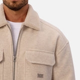 Industrie The Coleman Zip Sherpa Jacket in Oatmeal