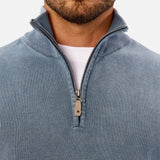 Industrie The Lakewood Zip Neck Knit in Washed Lagoon