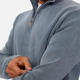 Industrie The Lakewood Zip Neck Knit in Washed Lagoon