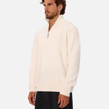 Industrie The Maine Zip Neck Knit in Chalk