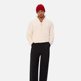 Industrie The Maine Zip Neck Knit in Chalk