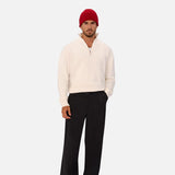 Industrie The Maine Zip Neck Knit in Chalk
