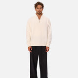 Industrie The Maine Zip Neck Knit in Chalk