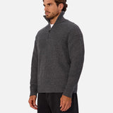 Industrie The Montreal Zip Neck Knit in Charcoal