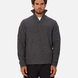 Industrie The Montreal Zip Neck Knit in Charcoal