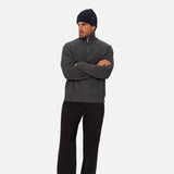 Industrie The Montreal Zip Neck Knit in Charcoal