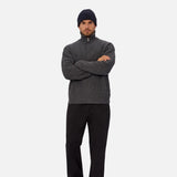 Industrie The Montreal Zip Neck Knit in Charcoal
