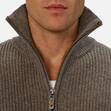 Industrie The Montreal Zip Neck Knit in Elmwood