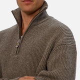 Industrie The Montreal Zip Neck Knit in Elmwood
