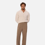 Industrie The New England Polo Knit in Ivory Marble