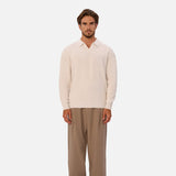 Industrie The New England Polo Knit in Ivory Marble