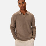 Industrie The New England Polo Knit in Walnut