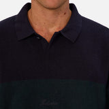 Industrie The Panelled Knit in Navy/Green Combo