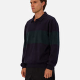 Industrie The Panelled Knit in Navy/Green Combo