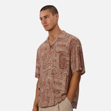 Industrie The Pasadena Short Sleeve Shirt Rust Combo