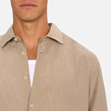 Industrie The St Martins Long Sleeve Linen Shirt Fawn
