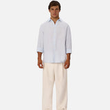 Industrie The St Martins Long Sleeve Linen Shirt Powder Blue