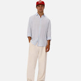 Industrie The St Martins Long Sleeve Linen Shirt Powder Blue