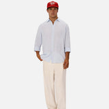 Industrie The St Martins Long Sleeve Linen Shirt Powder Blue