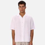 Industrie The St Martins Short Sleeve Linen Shirt Winter White