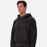 Industrie The Staten Zip Through Hoodie In Black
