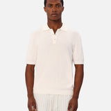 Industrie The Valencia Knitted Polo in Blanc
