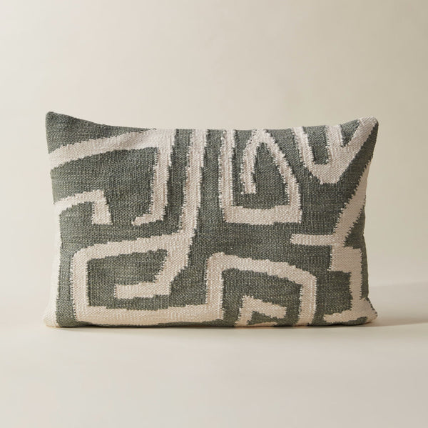 Inside Story Ada Abstract Line Cushion in Pale Green