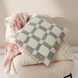 Inside Story Checkerboard Cushion in Blue