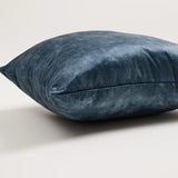 Inside Story Distressed Velvet Cushion in Ice Blue