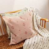 Inside Story Fine Stripe Cushion in Pink/Red