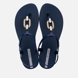 Ipanema Women's Sparkle Gold-Tone Chain Rubber Sandals Navy
