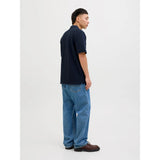 Jack & Jones Eaustin Zip Polo In Navy Blazer