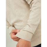 Jack & Jones Emil Plain Knit Quarter Zip In Oatmeal