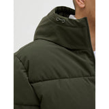 Jack & Jones Global Puffer Jacket In Rosin Green