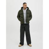 Jack & Jones Global Puffer Jacket In Rosin Green