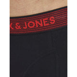 Jack & Jones Jacwaistband Boxer Shorts 3 Pack In Asphalt Black