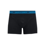 Jack & Jones Jacwaistband Boxer Shorts 3 Pack In Asphalt Black