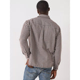 Jack & Jones James Mini Check Long Sleeve Shirt In Navy