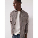 Jack & Jones James Mini Check Long Sleeve Shirt In Navy