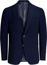Jack & Jones Jersey Waffle Blazer In Dark Navy