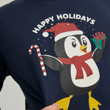 Jack & Jones Jortoon Sweat Crew Neck Xmas in Navy