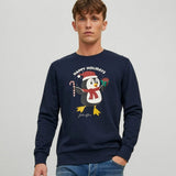 Jack & Jones Jortoon Sweat Crew Neck Xmas in Navy