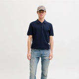 Jack & Jones Knitted Regular Polo Shirt Sky Captain