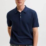 Jack & Jones Knitted Regular Polo Shirt Sky Captain