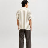 Jack & Jones Loose Fit Resort Shirt In Dusty Olive