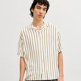 Jack & Jones Loose Fit Resort Shirt In Dusty Olive