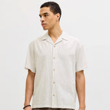 Jack & Jones Loose Fit Resort Shirt In Grey/Crockery