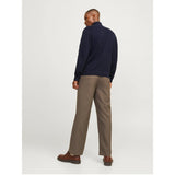 Jack & Jones Plain Knit Quarter Zip In Night Sky