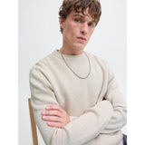Jack & Jones Plain Knitted Pullover In Cloud Dancer